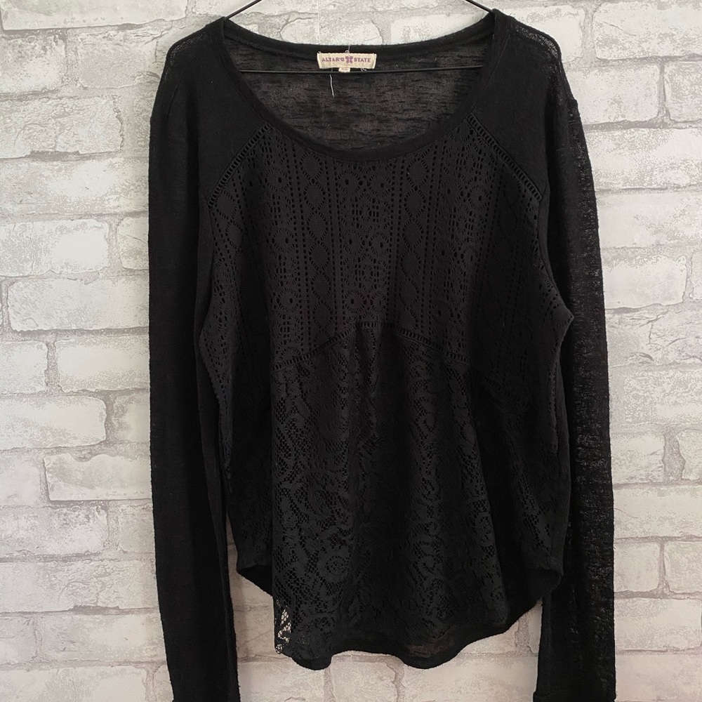 ALTARD STATE- BLACK SEE THROUGH TOP